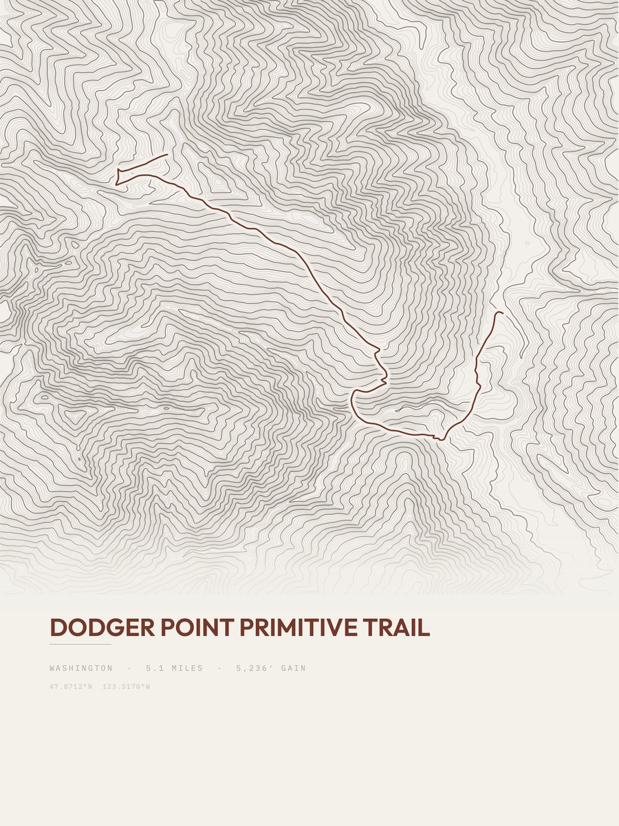 Dodger Point Primitive Trail Topographic print