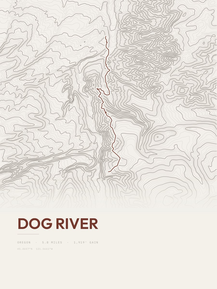 Dog River Topographic print