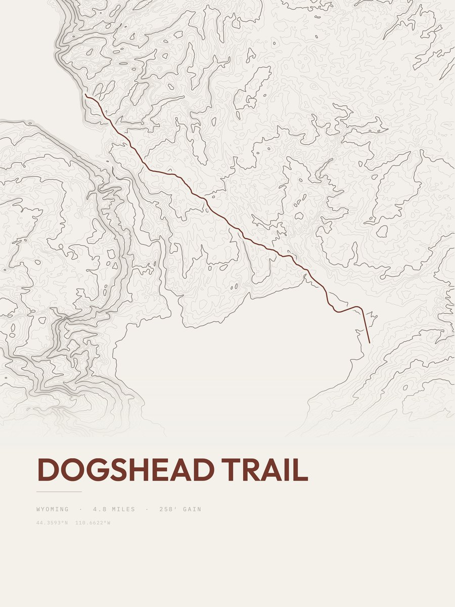Dogshead Trail topographic trail print