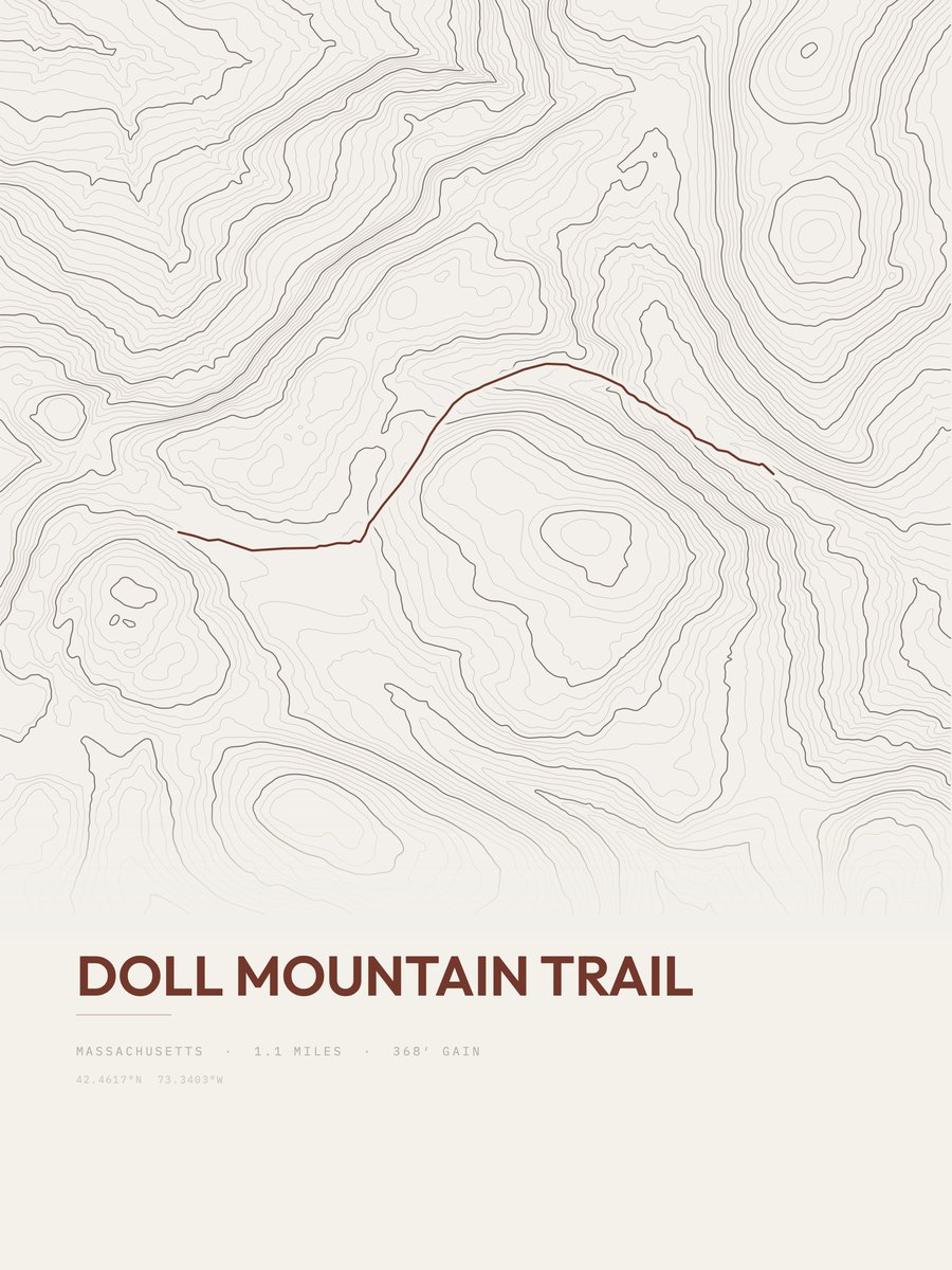 Doll Mountain Trail topographic trail print