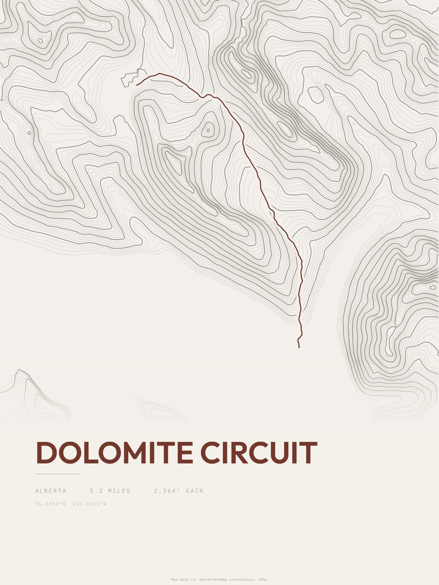 Dolomite Circuit Topographic print