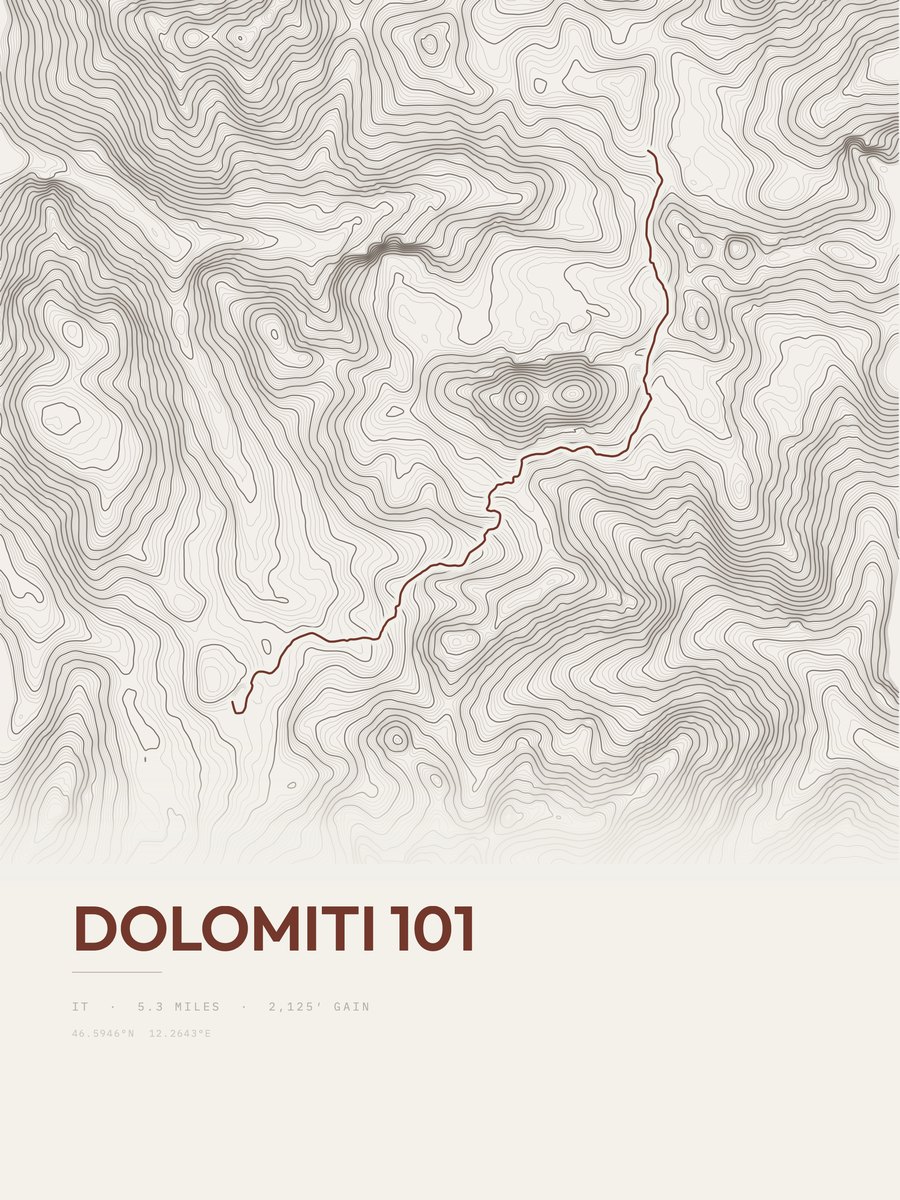 Dolomiti 101 Topographic print