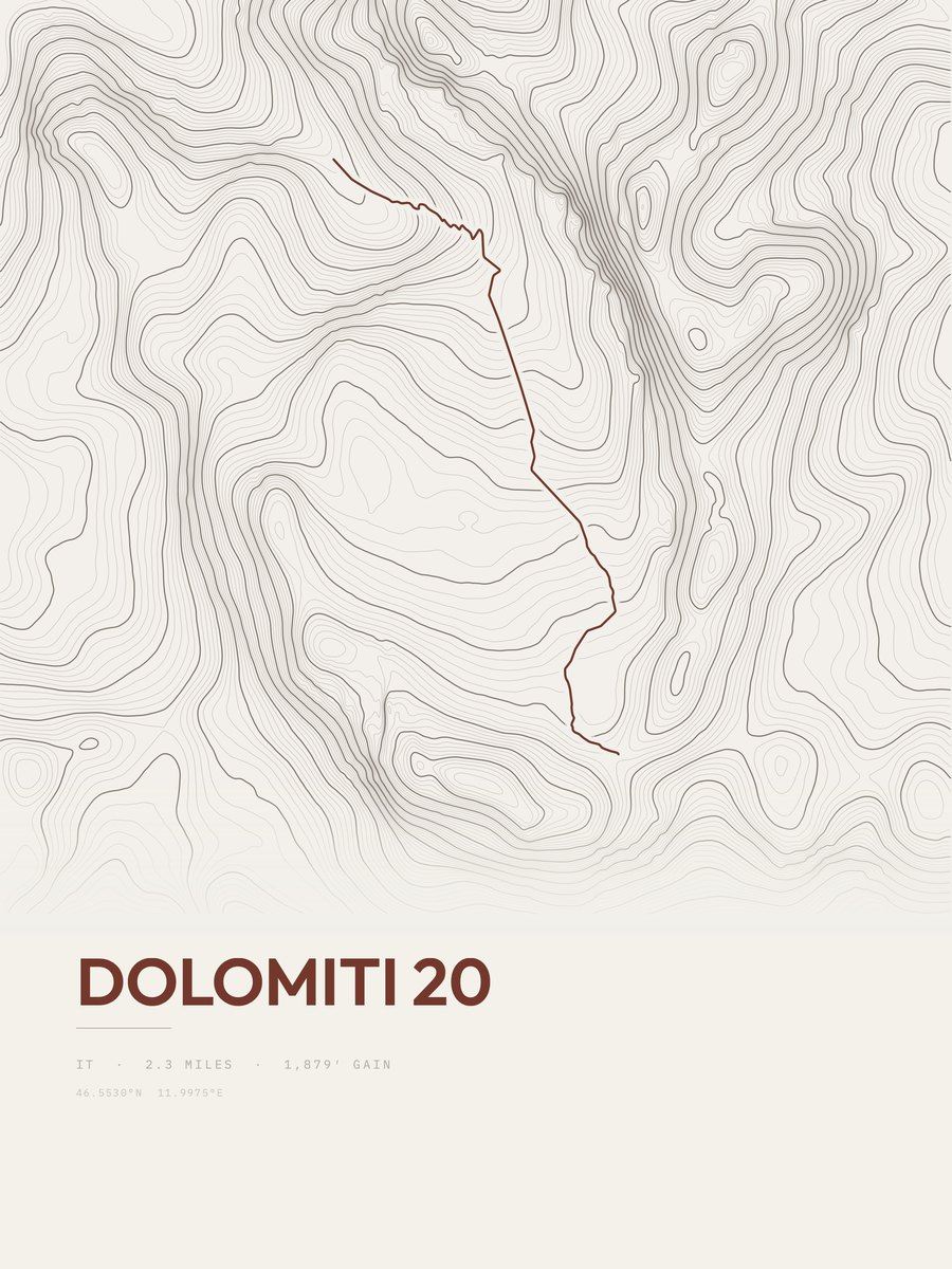 Dolomiti 20 Topographic print