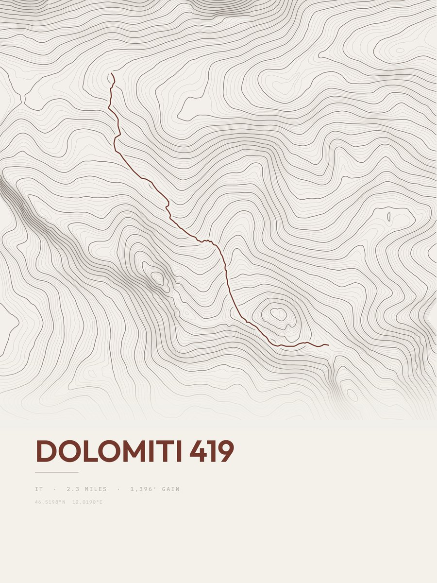 Dolomiti 419 Topographic print