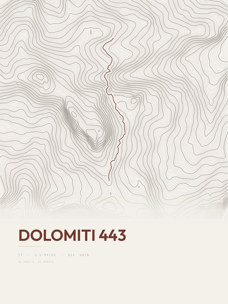 Dolomiti 443 Topographic print