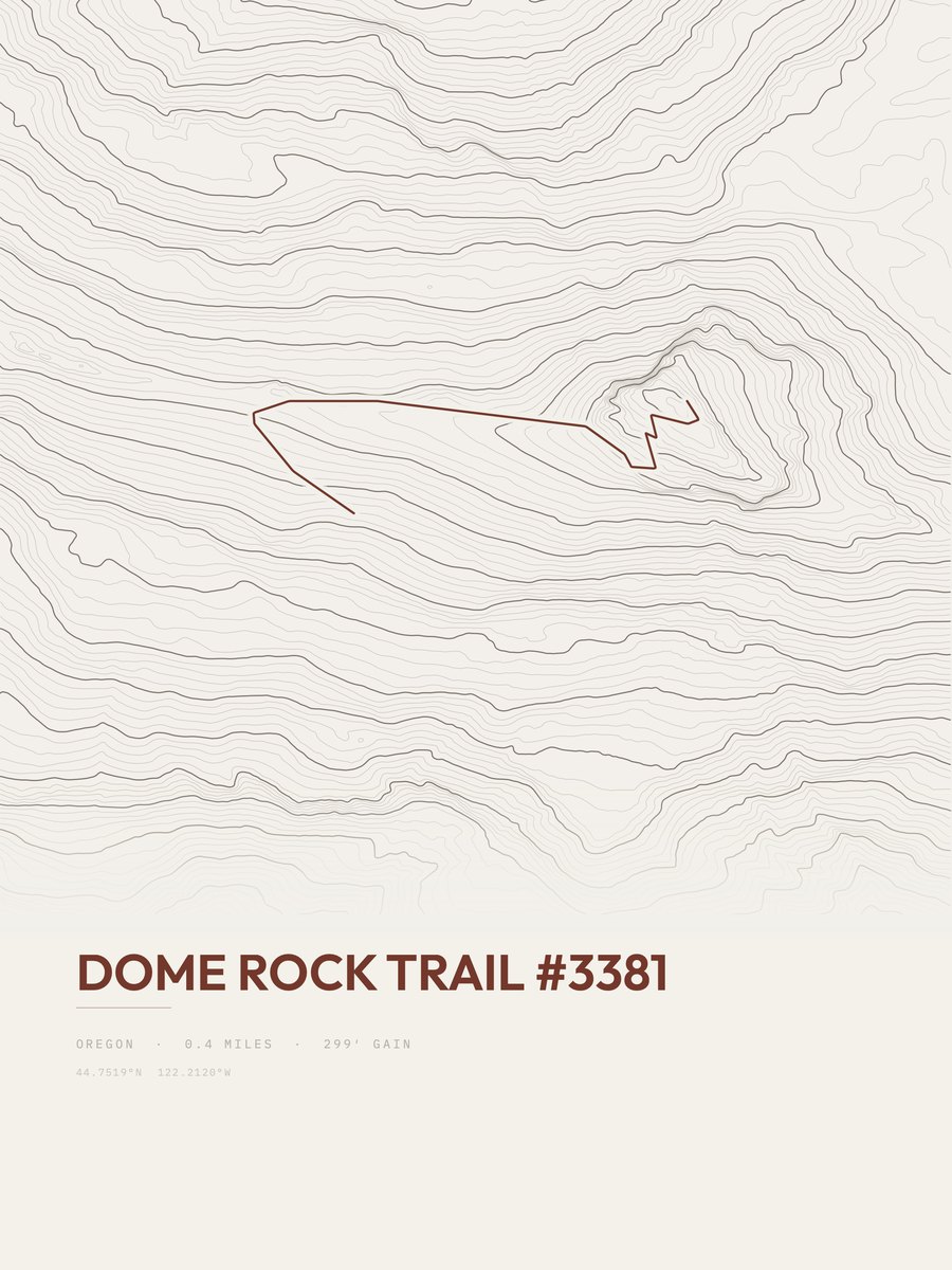Dome Rock Trail topographic trail print