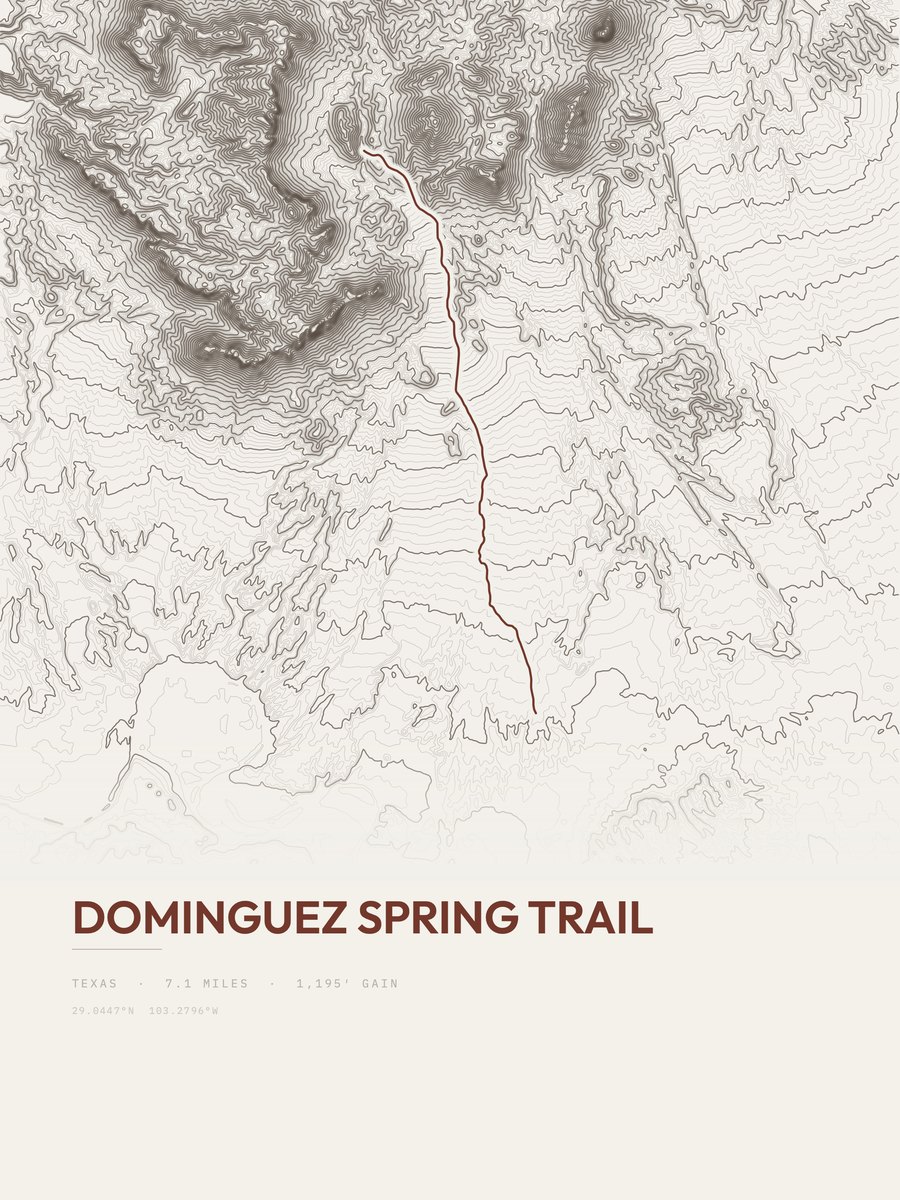 Dominguez Spring Trail Topographic print
