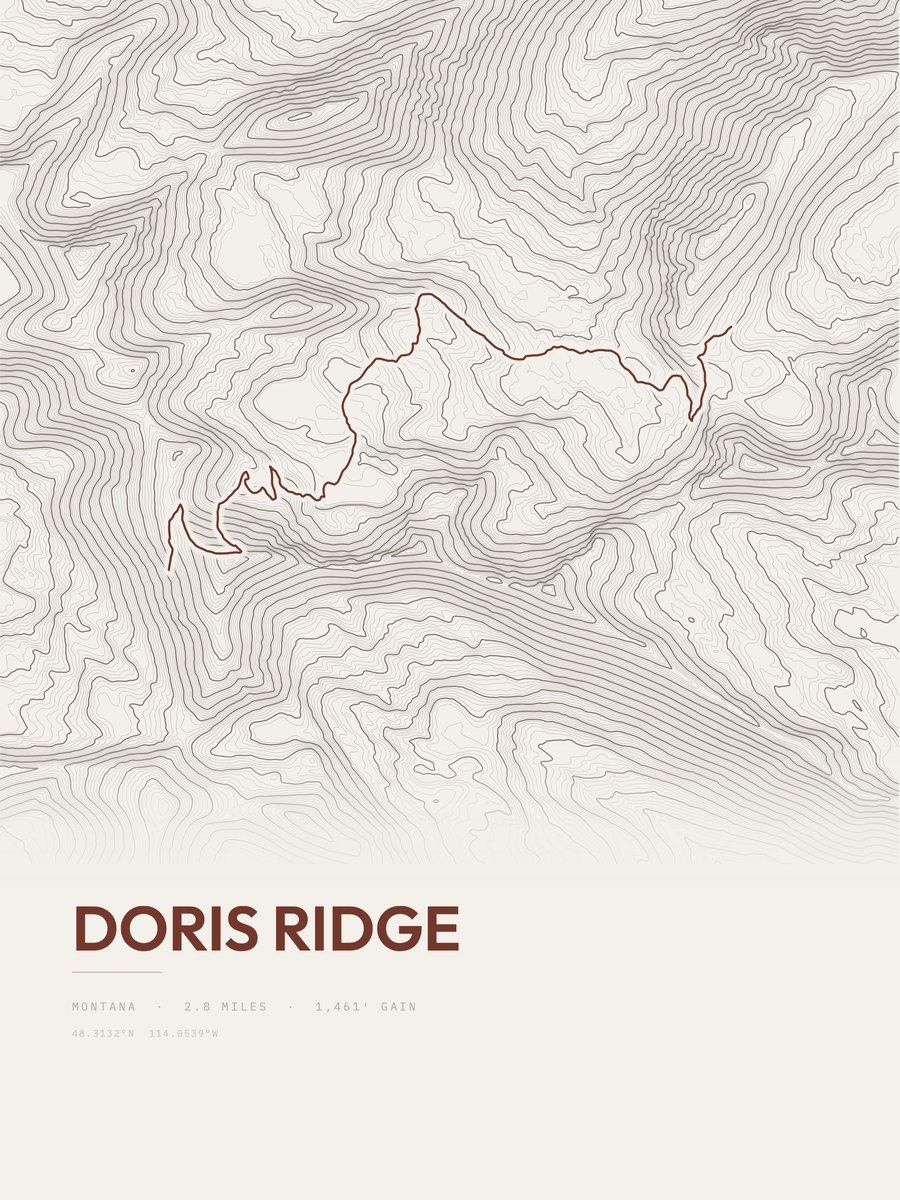 Doris Ridge Topographic print