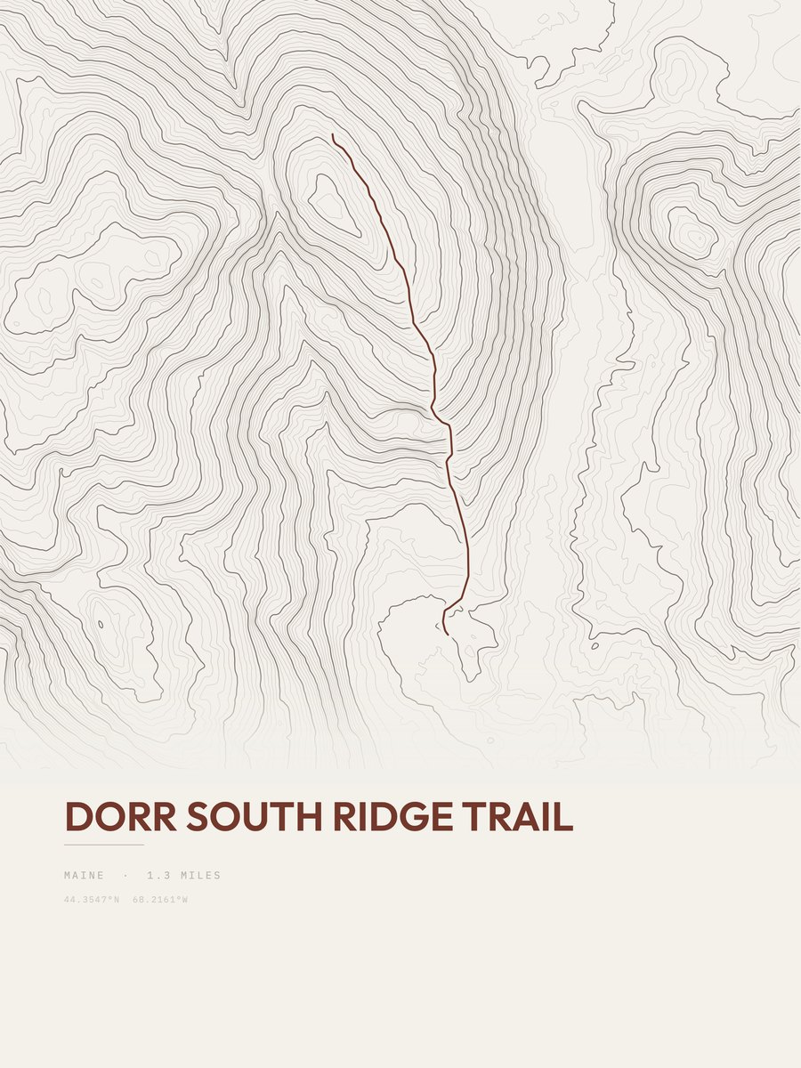 Dorr South Ridge Trail Topographic print