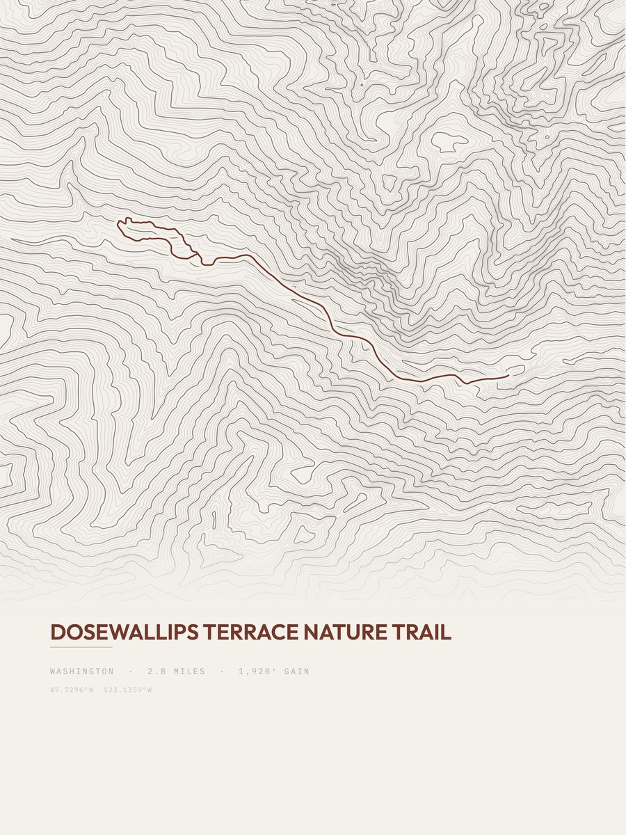 Dosewallips Terrace Nature Trail topographic trail print