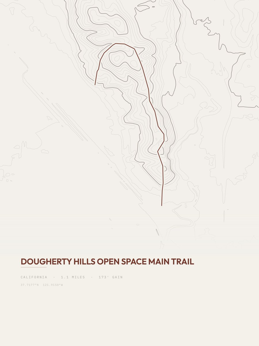 Dougherty Hills Open Space Topographic print
