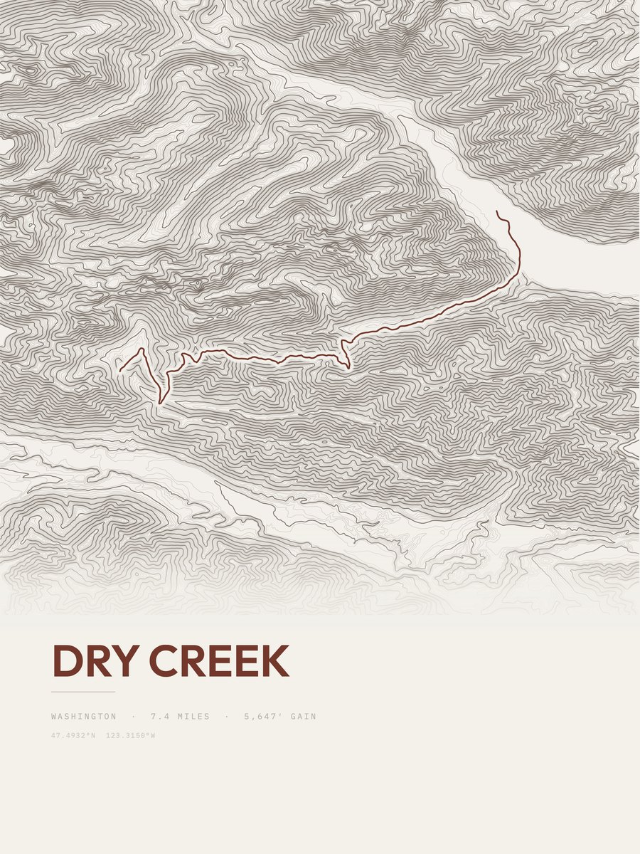 Dry Creek Topographic print