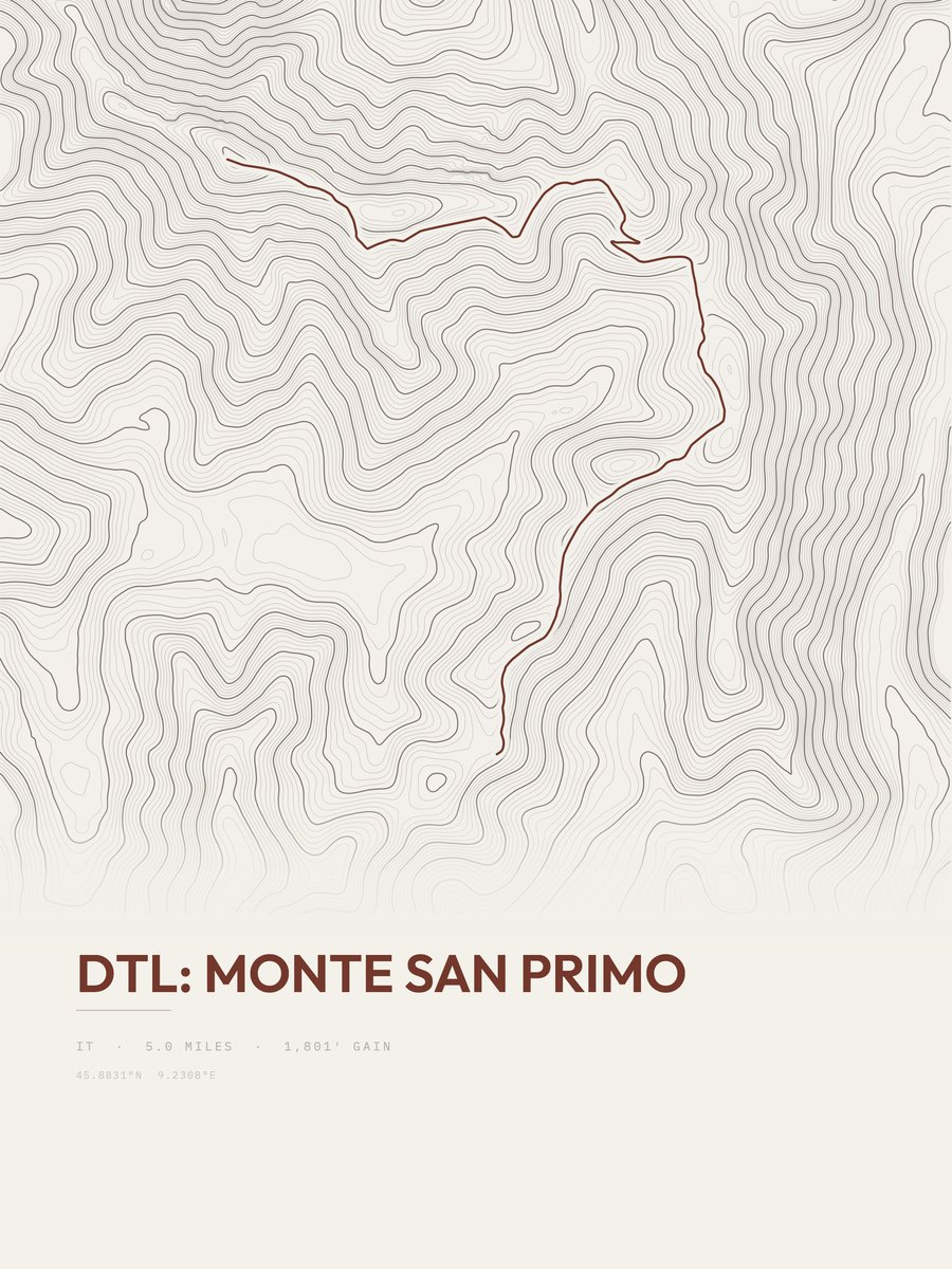 Monte San Primo Topographic print