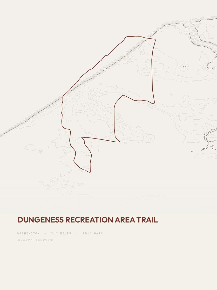 Dungeness Recreation Area Trail topographic trail print