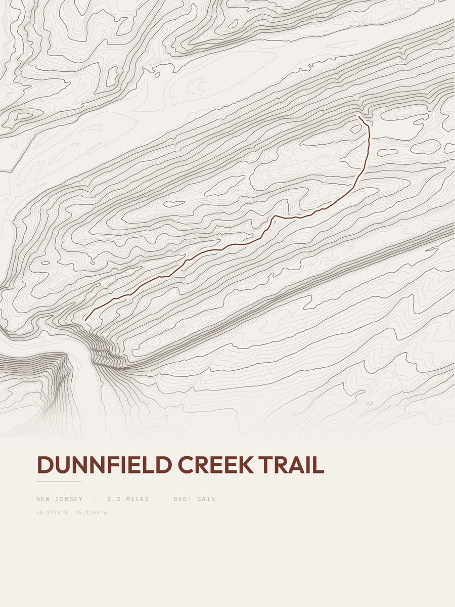 Dunnfield Creek Trail Topographic print