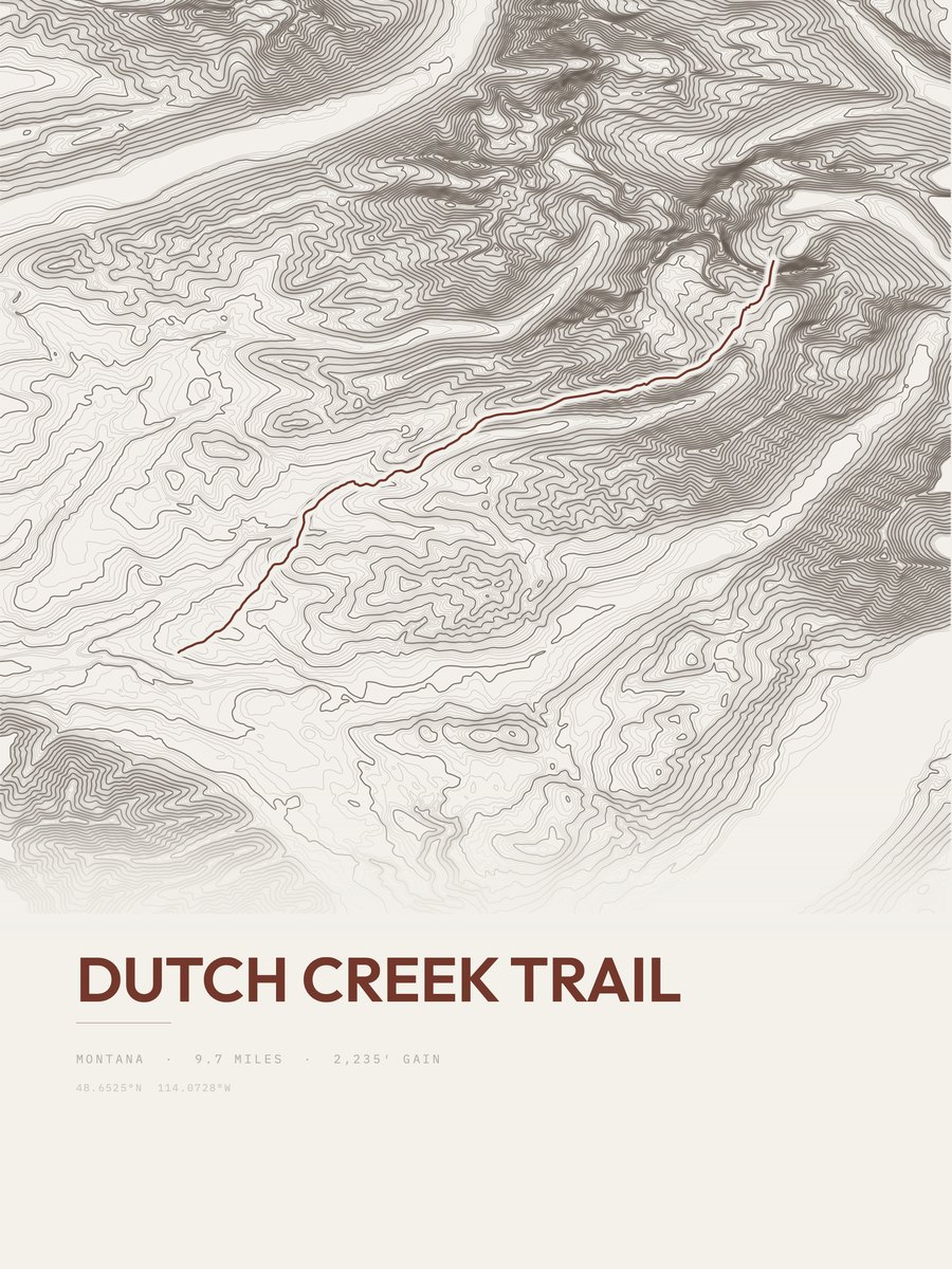 Dutch Creek Trail Topographic print