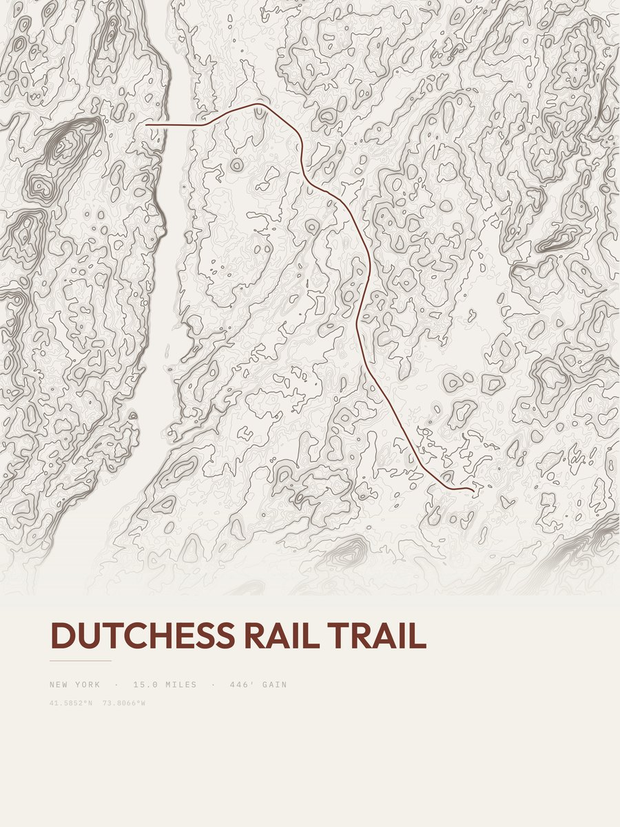 Dutchess Rail Trail Topographic print
