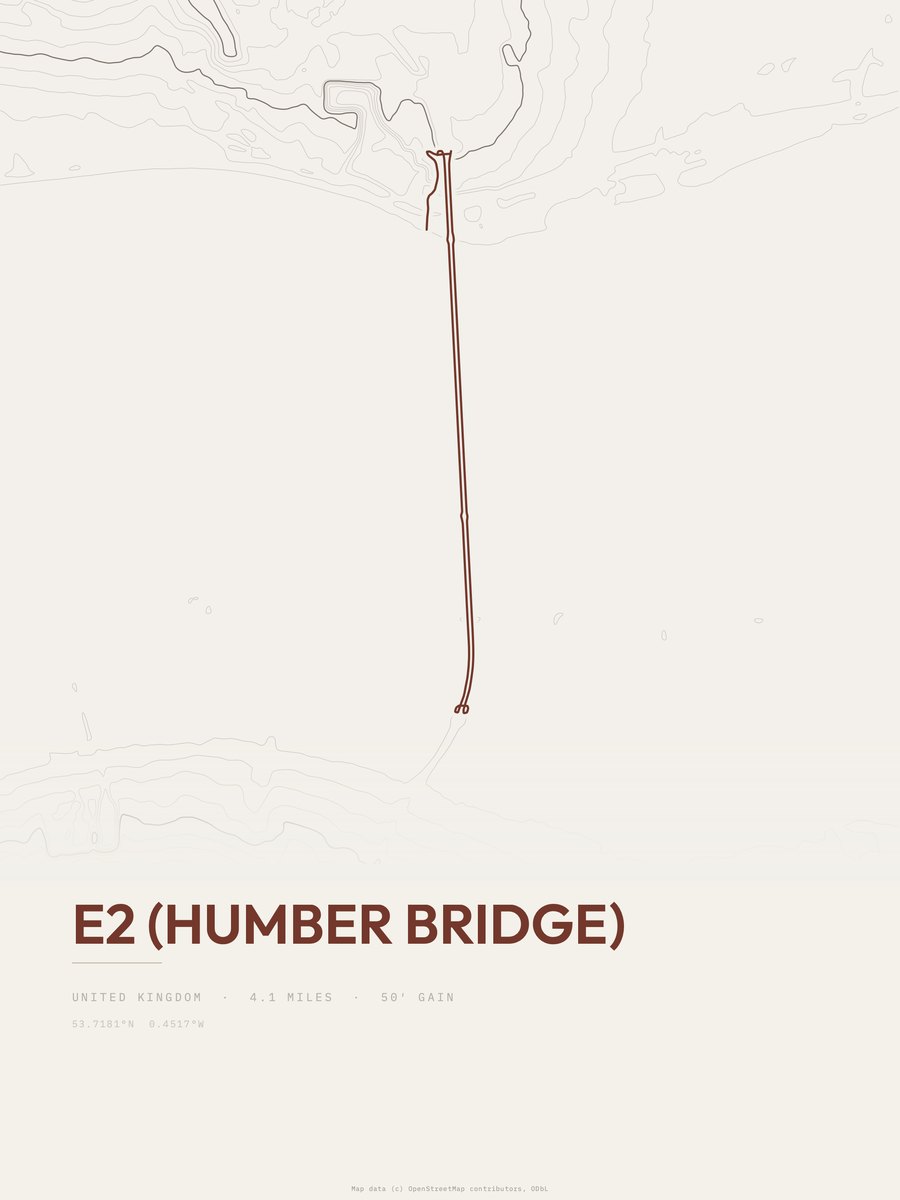 E2 topographic trail print