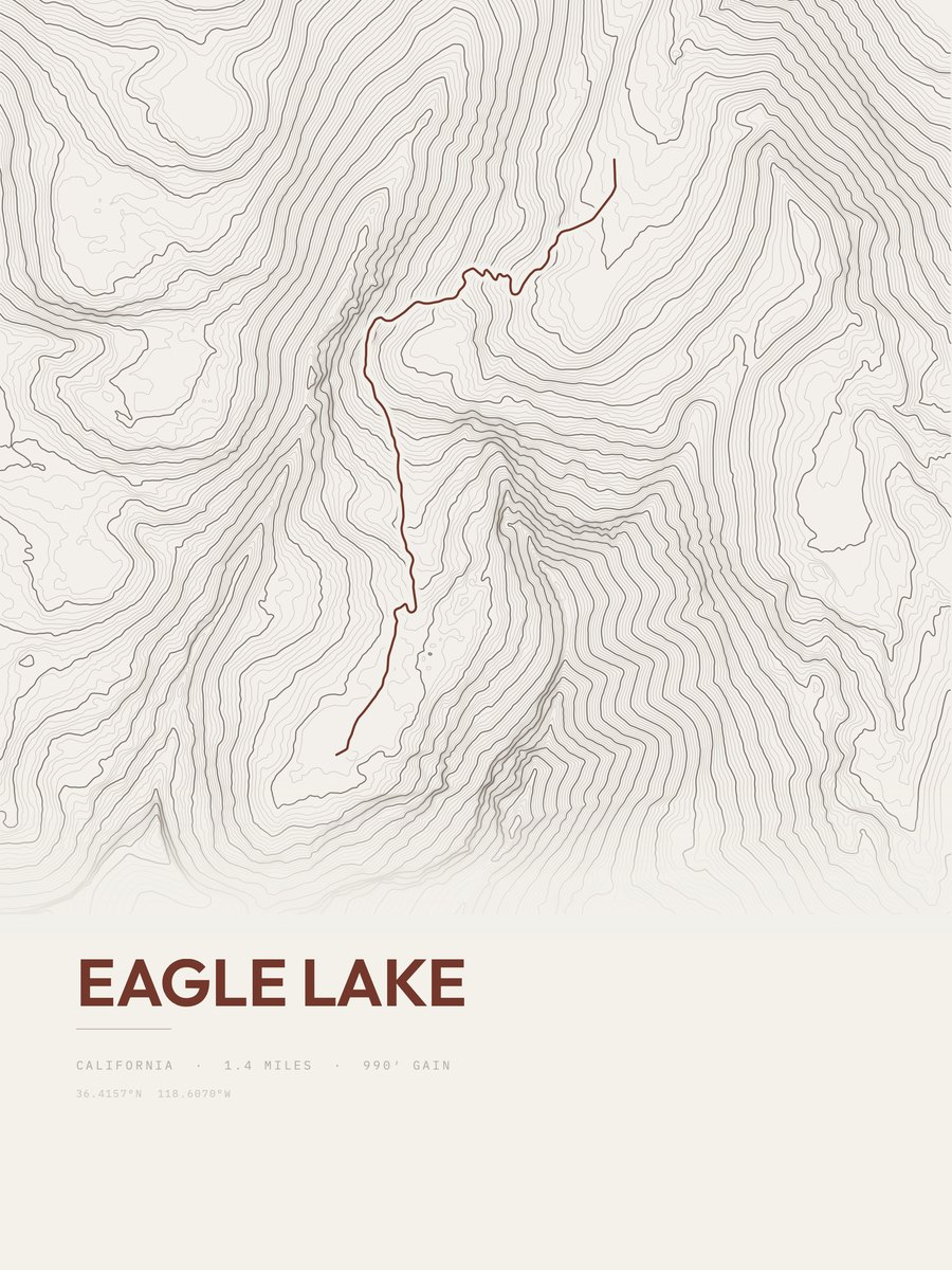 Eagle Lake Topographic print