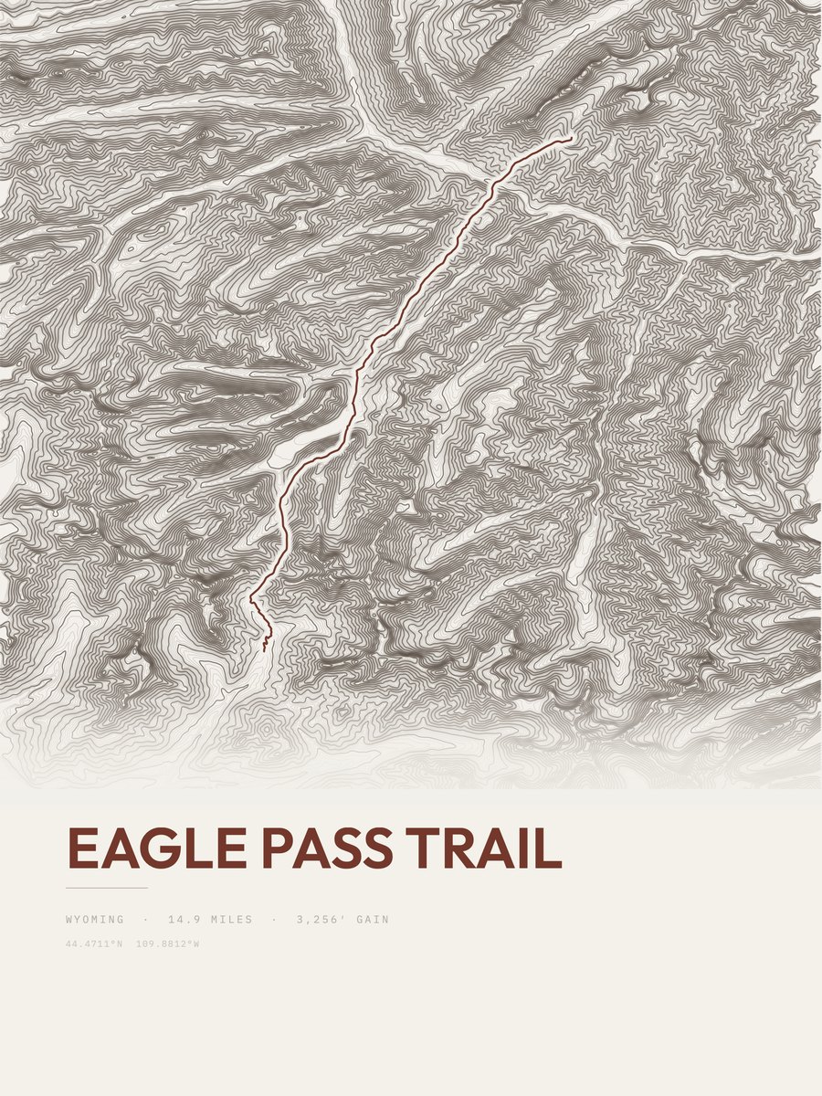 Eagle Pass Trail topographic trail print