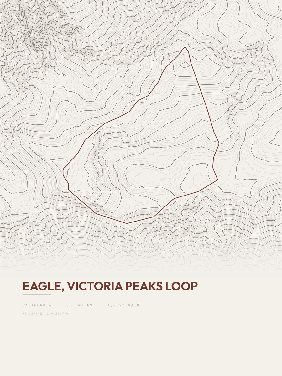 Eagle, Victoria Peaks Loop Topographic print