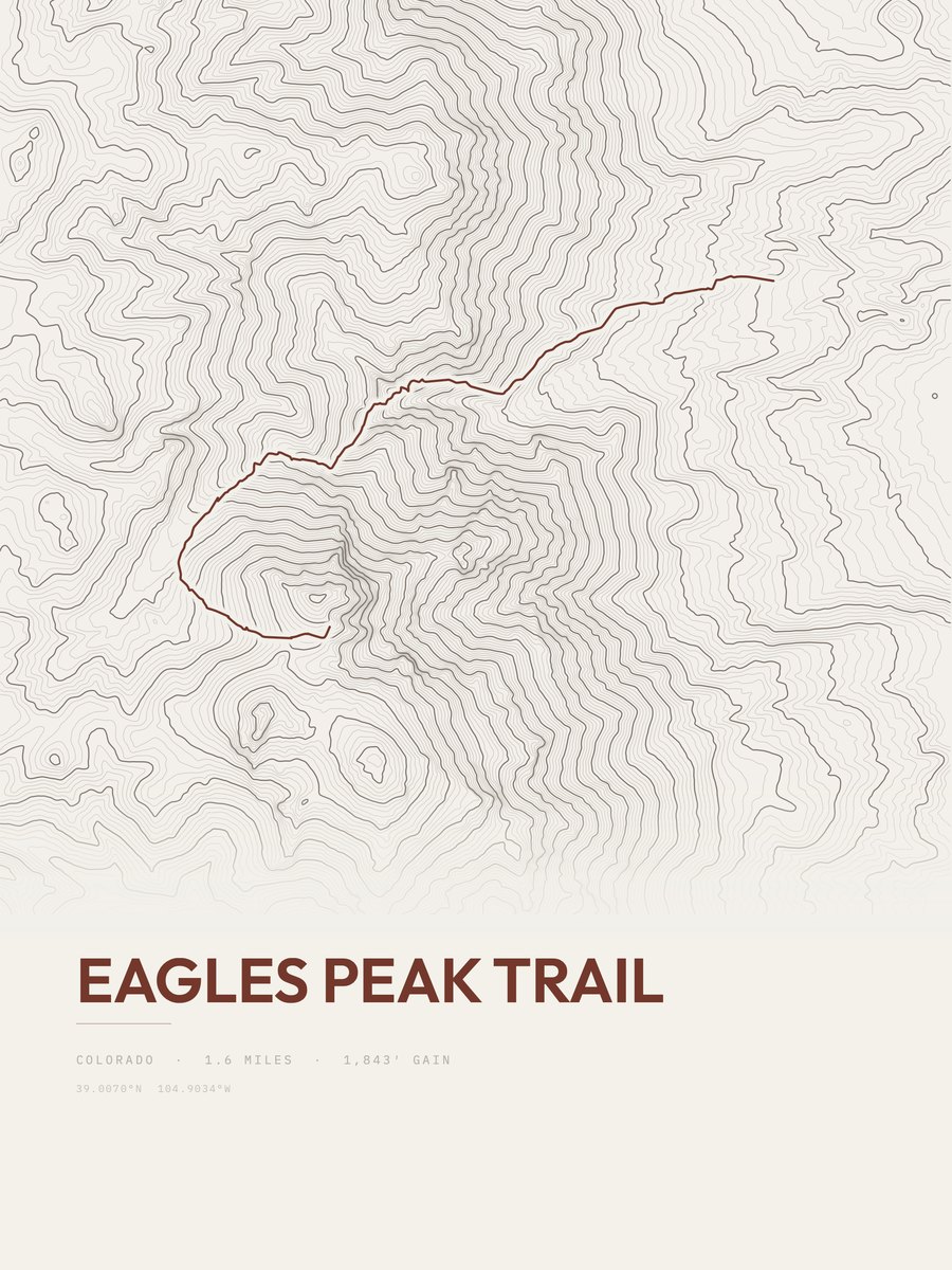 Eagles Peak Trail Topographic print