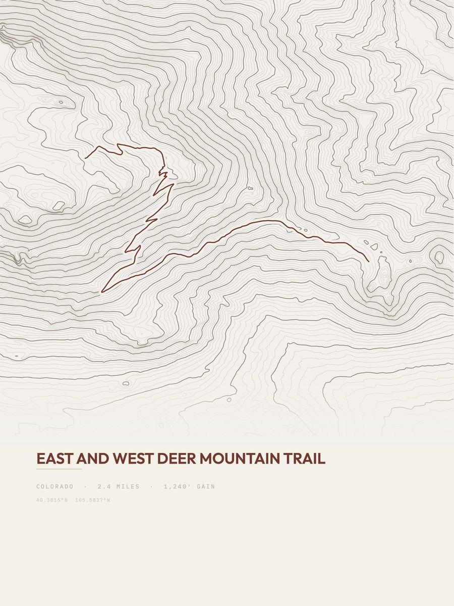 East and West Deer Mountain Topographic print