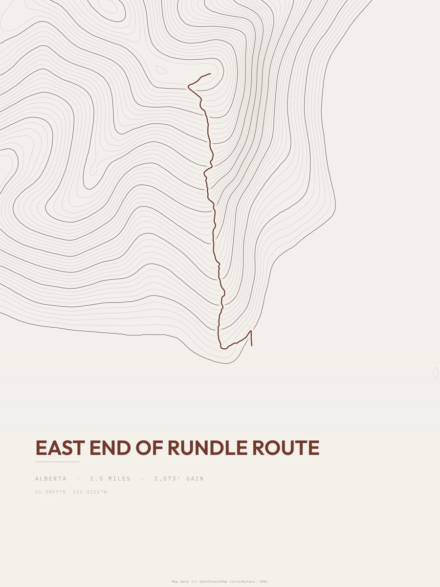 East End of Rundle Route Topographic print