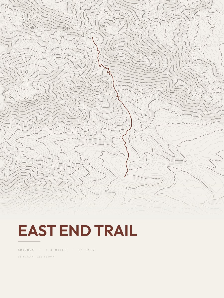 East End Trail Topographic print
