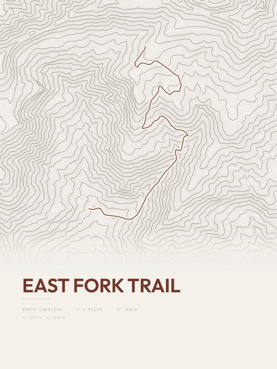 East Fork Trail Topographic print