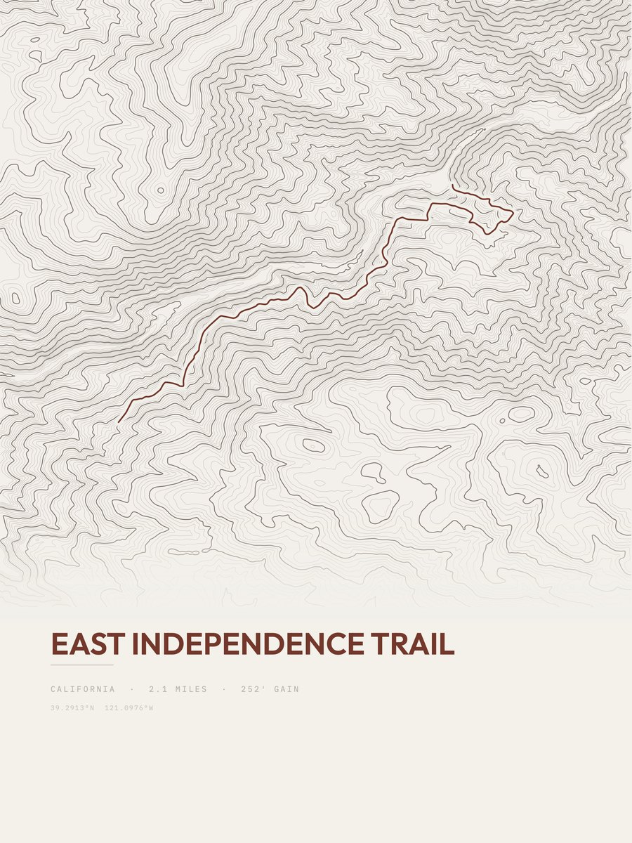 East Independence Trail Topographic print