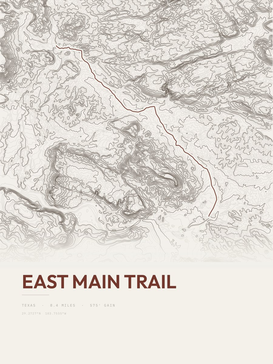 East Main Trail Topographic print