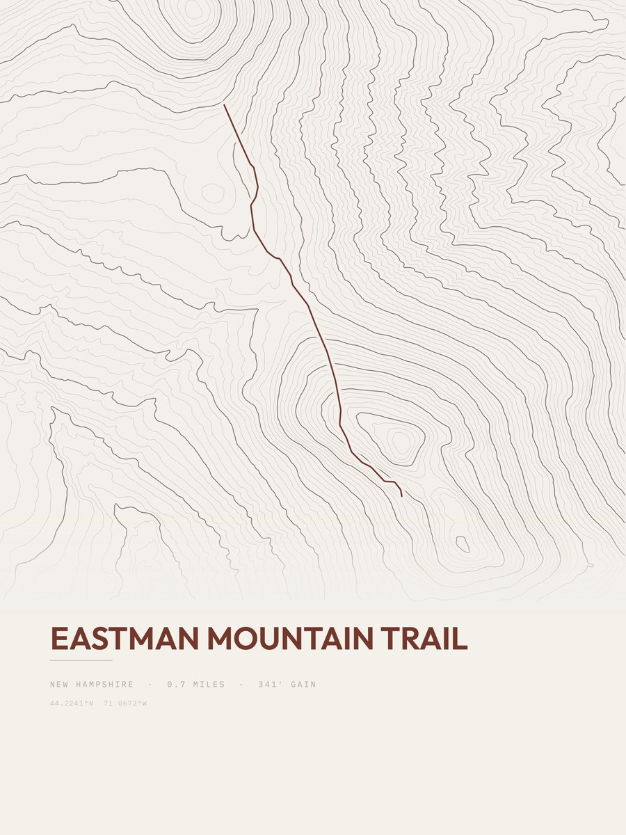 Eastman Mountain Trail Topographic print