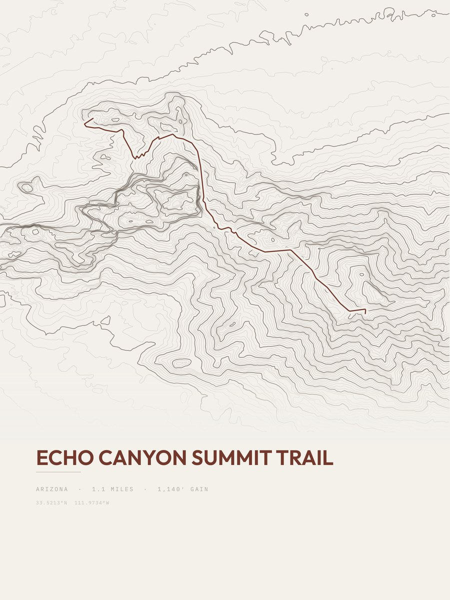 Echo Canyon Summit Trail Topographic print