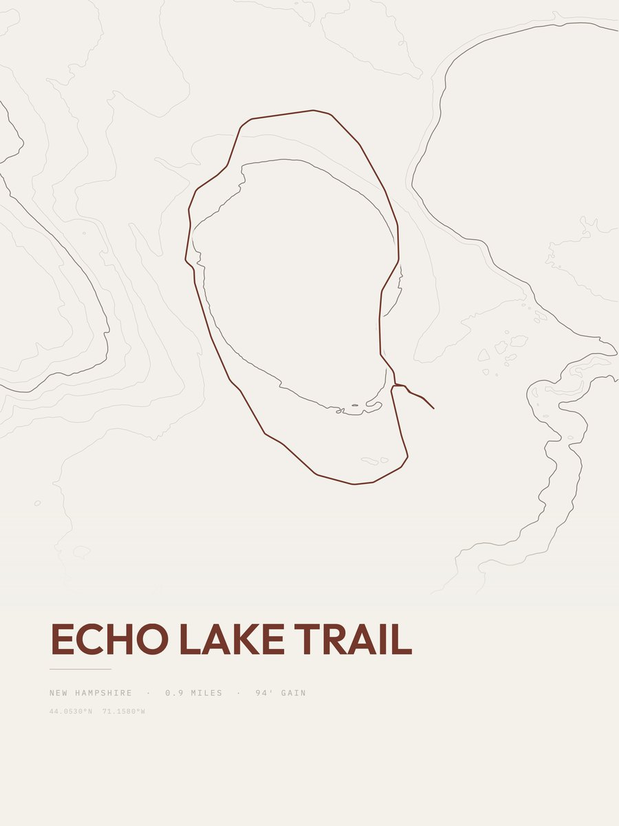 Echo Lake Trail topographic trail print