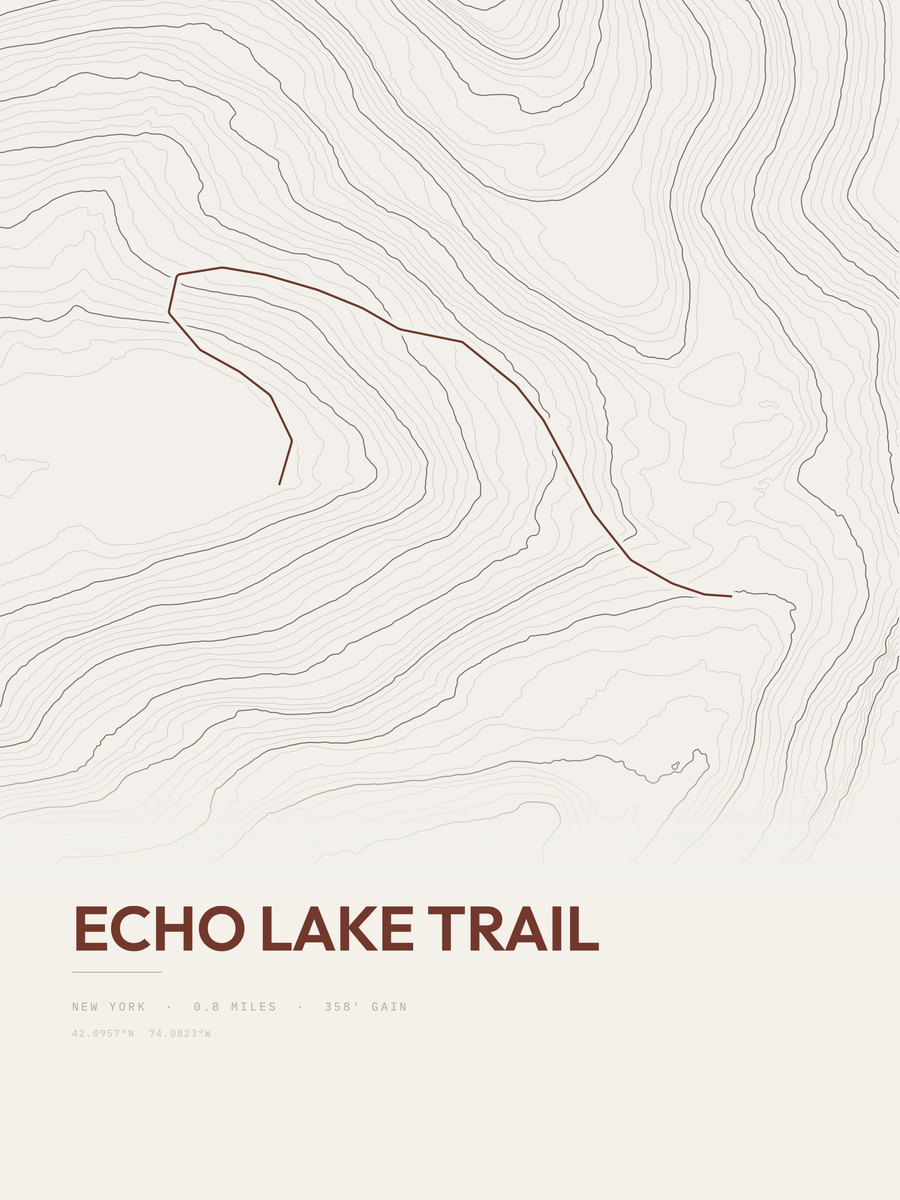 Echo Lake Trail Topographic print