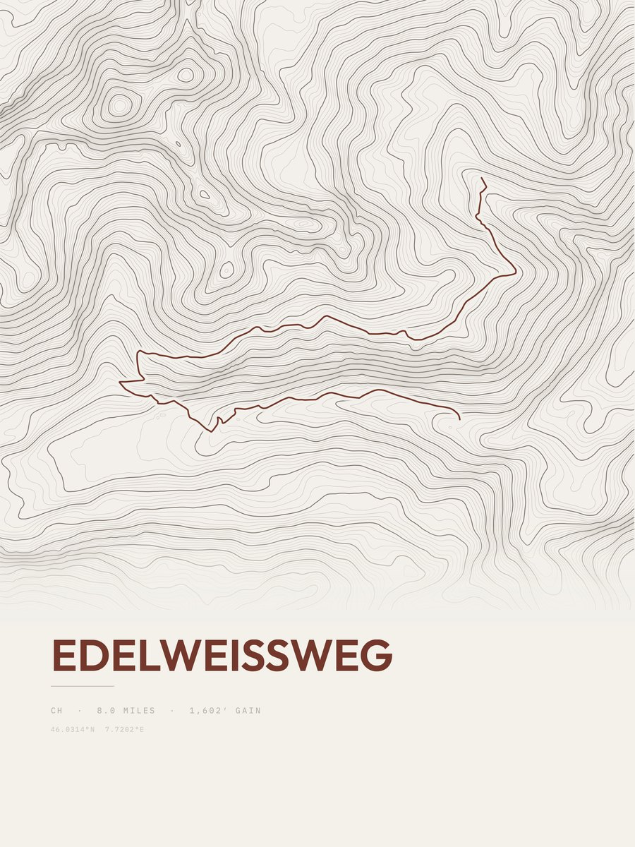 Edelweissweg Topographic print