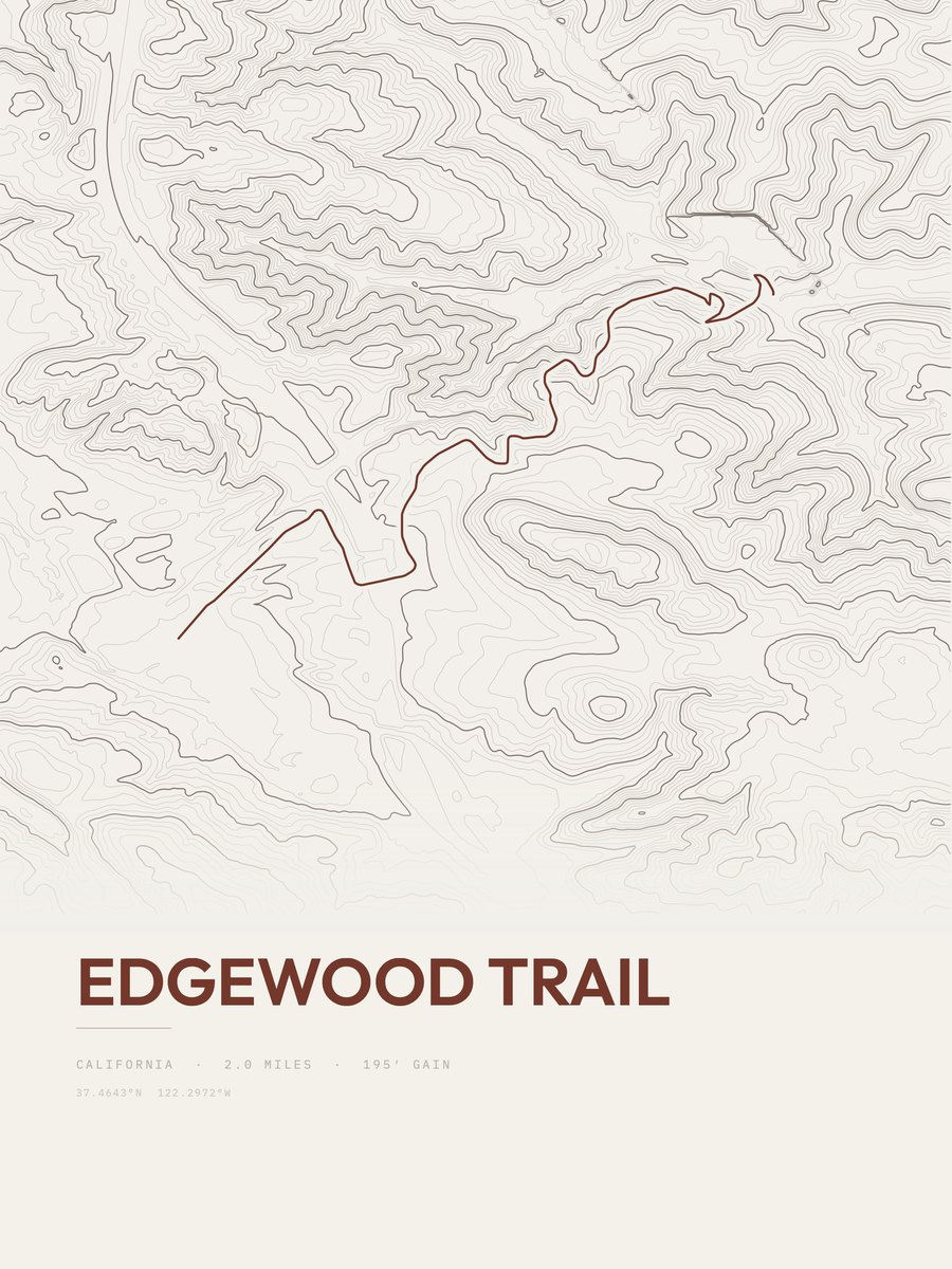 Edgewood Trail Topographic print
