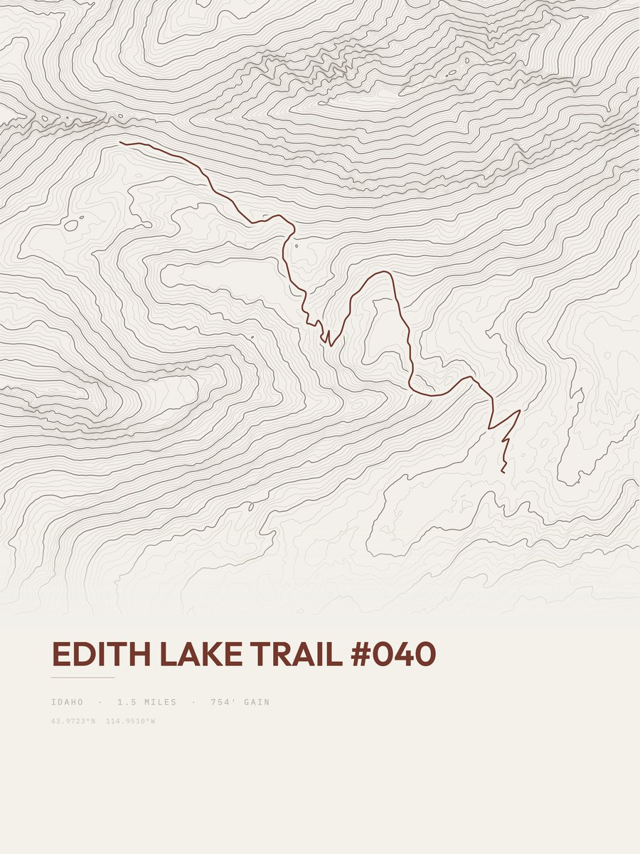 Edith Lake Trail topographic trail print