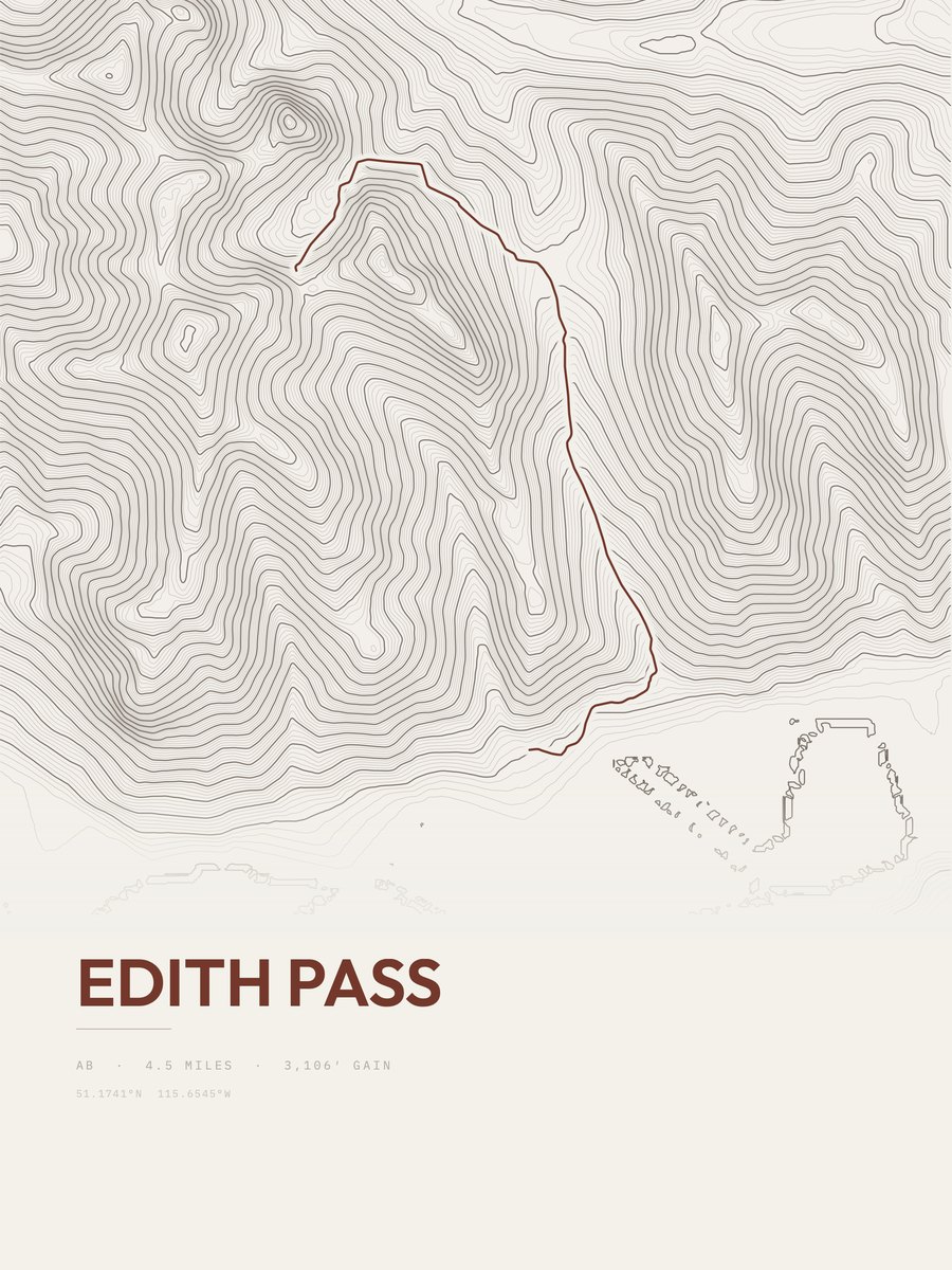 Edith Pass Topographic print