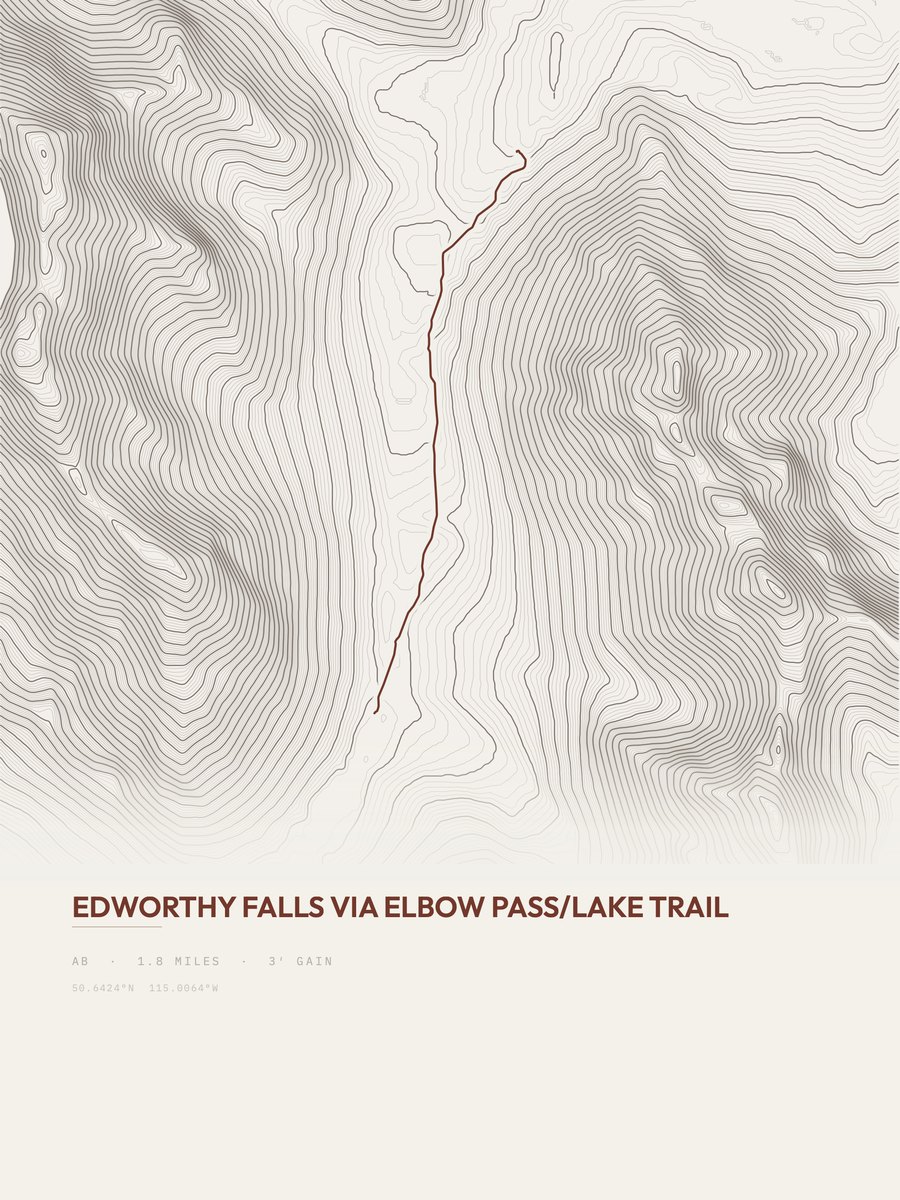 Edworthy Falls Topographic print
