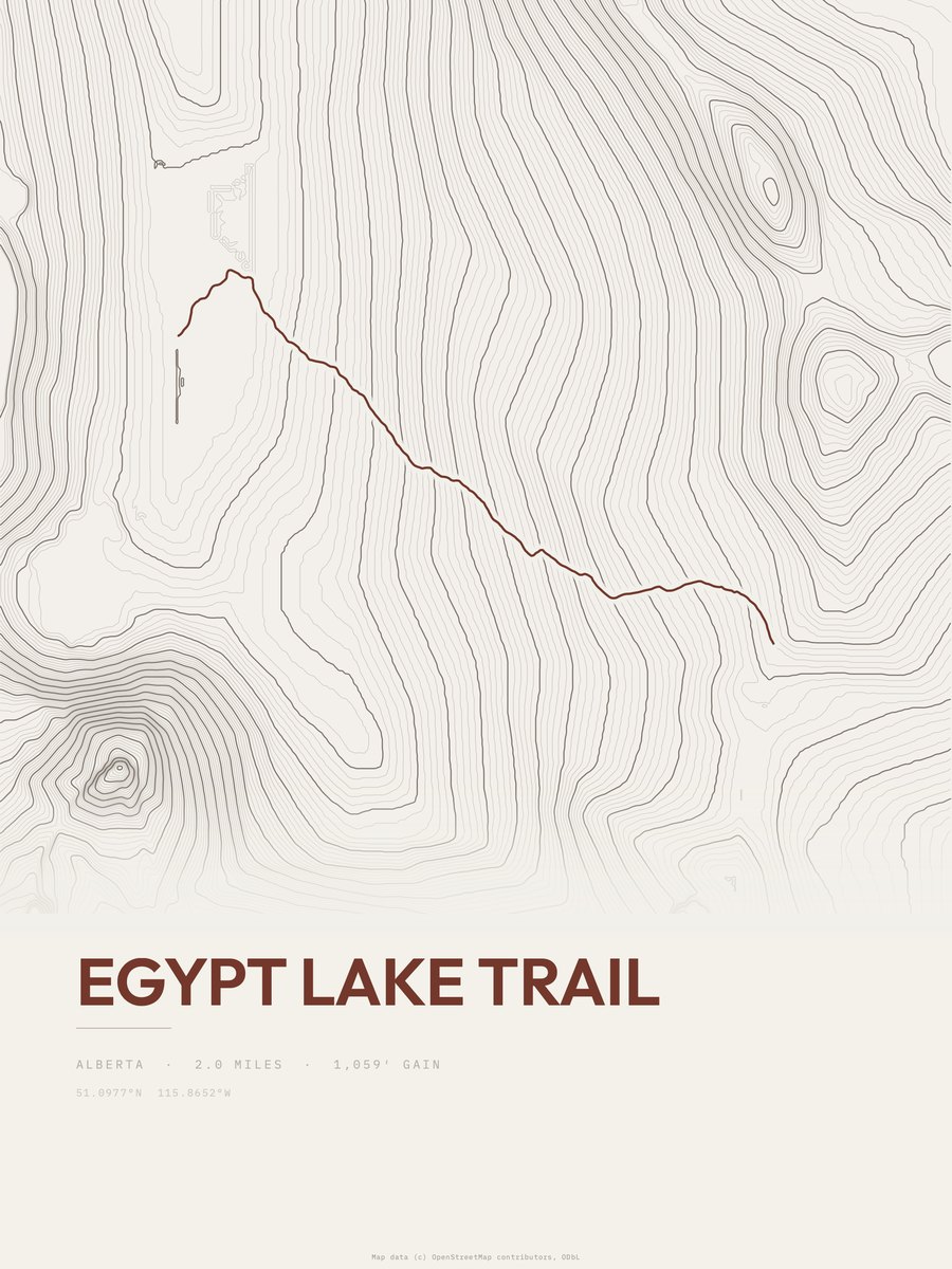 Egypt Lake Trail Topographic print