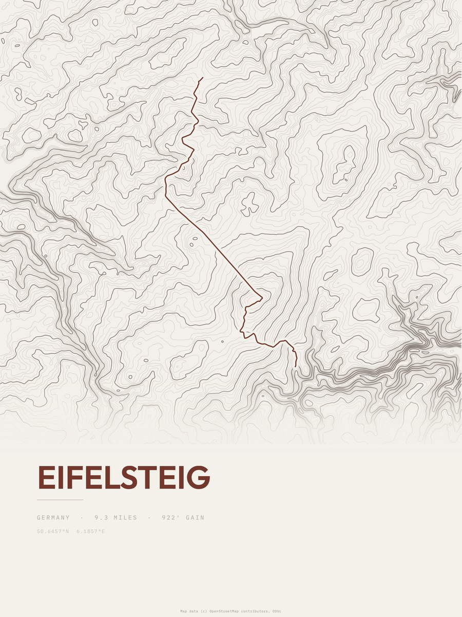 Eifelsteig Topographic print