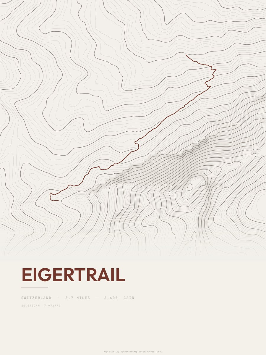 Eigertrail Topographic print