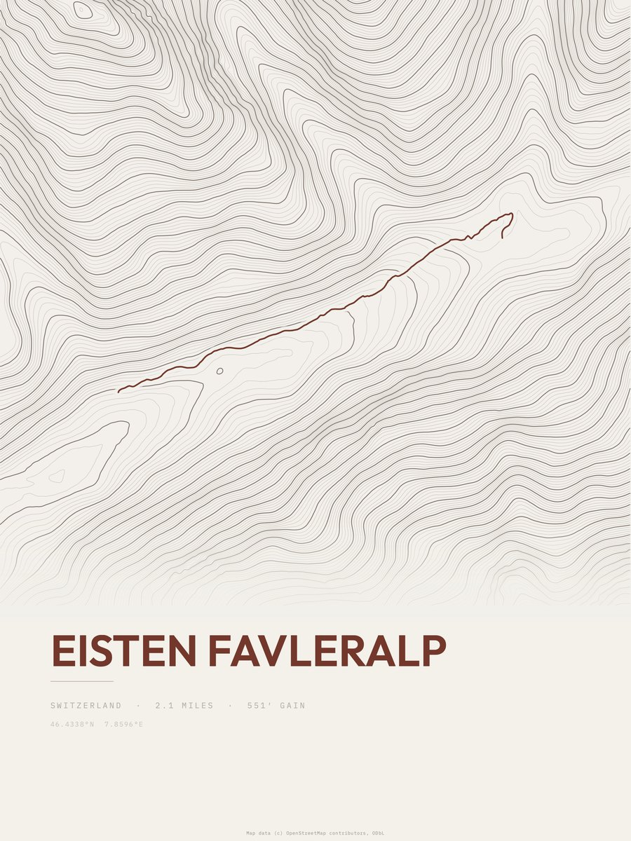 Eisten Favleralp Topographic print