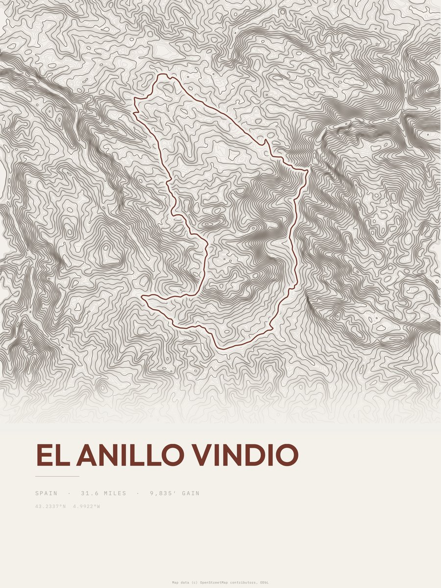 El Anillo Vindio Topographic print