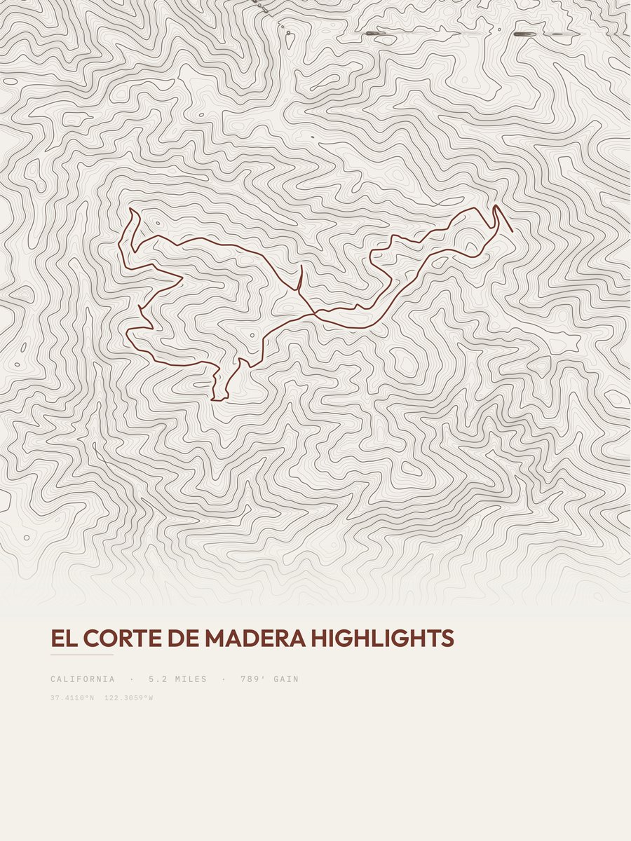 El Corte de Madera Highlights Topographic print