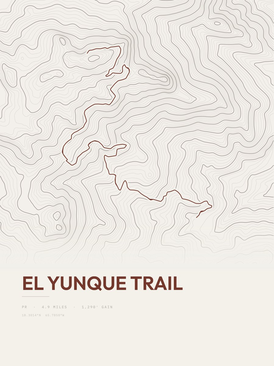 El Yunque Trail Topographic print