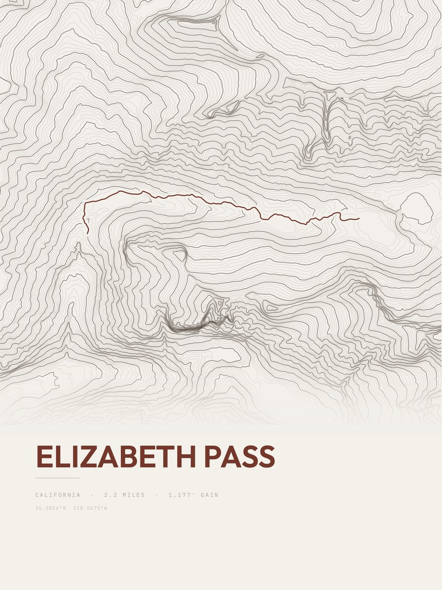 Elizabeth Pass Topographic print