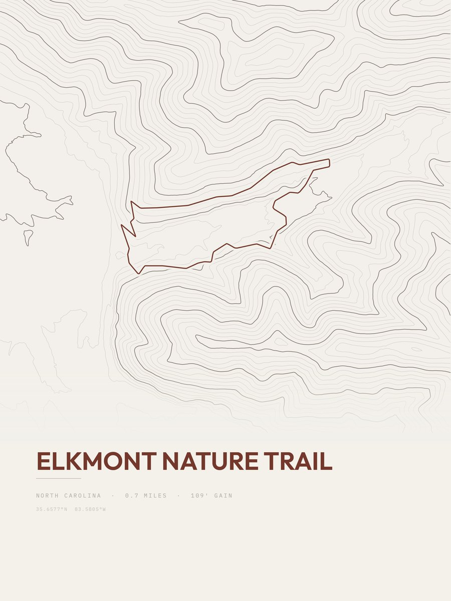 Elkmont Nature Trail Topographic print